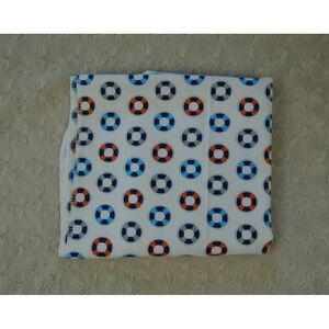 Bananafish Life Preserver Ring Baby Receiving Blanket Blue White Gray Nautical